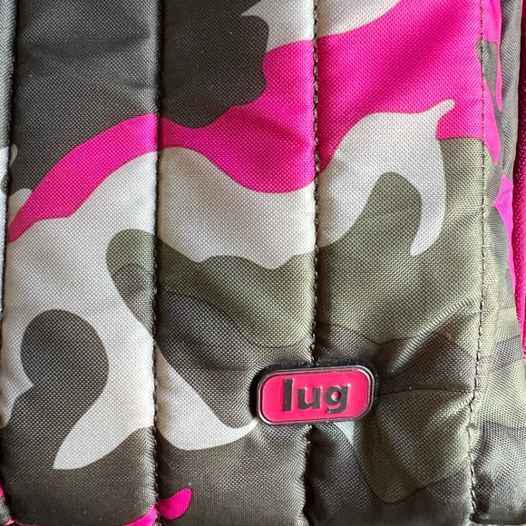 LUG Boxer Pink Gray Camo Travel Tote Luggage Bag Shoe Compartment Overnight - Picture 4 of 15